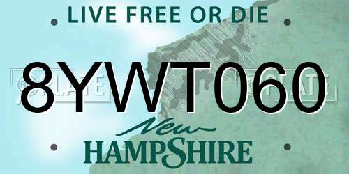 8YWT060 New Hampshire License Plate