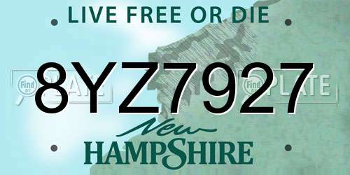 8YZ7927 New Hampshire License Plate