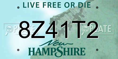 8Z41T2 New Hampshire License Plate