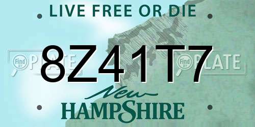 8Z41T7 New Hampshire License Plate