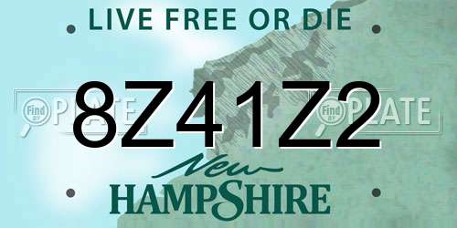 8Z41Z2 New Hampshire License Plate