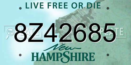 8Z42685 New Hampshire License Plate