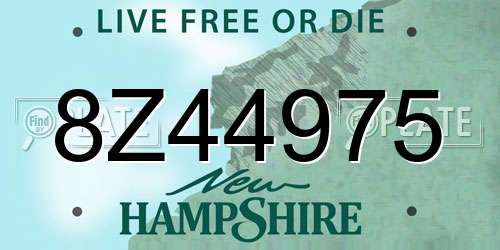 8Z44975 New Hampshire License Plate