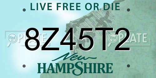 8Z45T2 New Hampshire License Plate