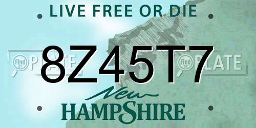 8Z45T7 New Hampshire License Plate