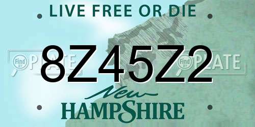 8Z45Z2 New Hampshire License Plate