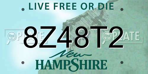 8Z48T2 New Hampshire License Plate
