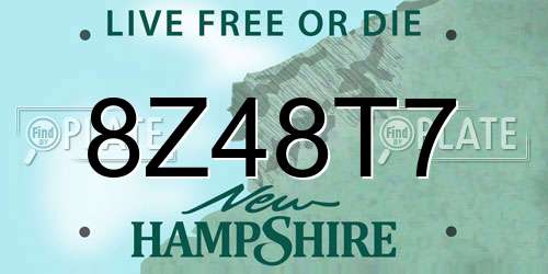 8Z48T7 New Hampshire License Plate
