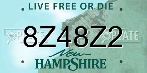 8Z48Z2 New Hampshire License Plate