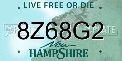 8Z68G2 New Hampshire License Plate