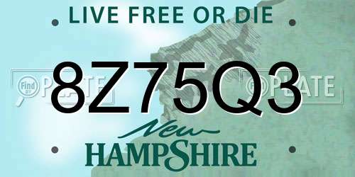 8Z75Q3 New Hampshire License Plate