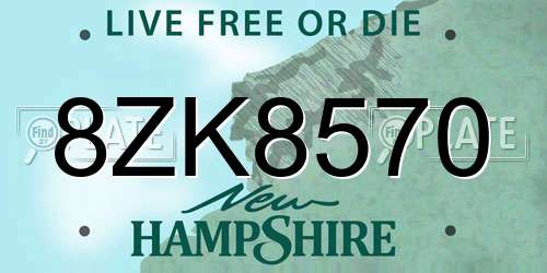 8ZK8570 New Hampshire License Plate