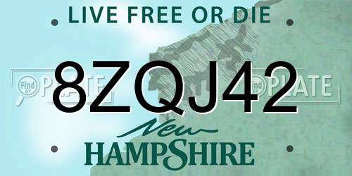 8ZQJ42 New Hampshire License Plate