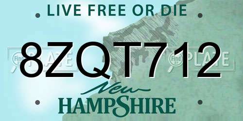 8ZQT712 New Hampshire License Plate