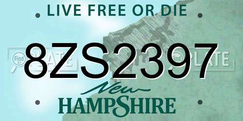 8ZS2397 New Hampshire License Plate