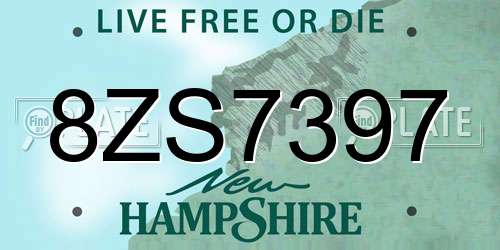 8ZS7397 New Hampshire License Plate