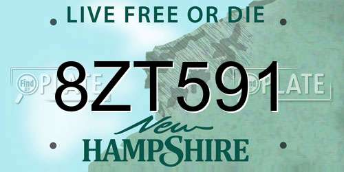 8ZT591 New Hampshire License Plate