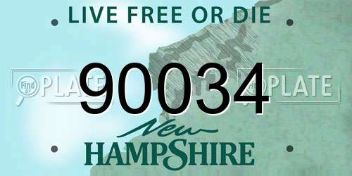 90034 New Hampshire License Plate