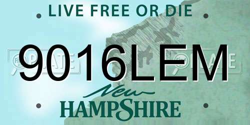 9016LEM New Hampshire License Plate