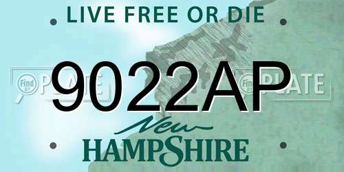 9022AP New Hampshire License Plate