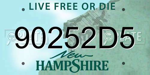 90252D5 New Hampshire License Plate