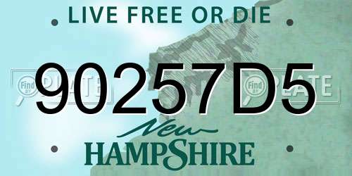 90257D5 New Hampshire License Plate