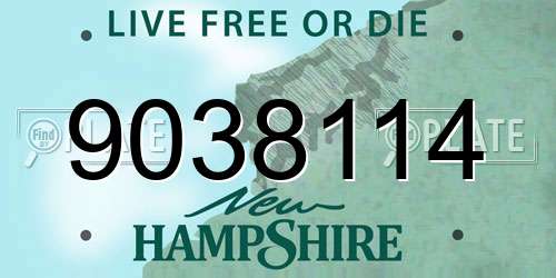 9038114 New Hampshire License Plate
