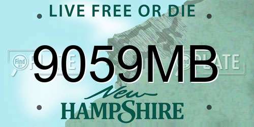 9059MB New Hampshire License Plate