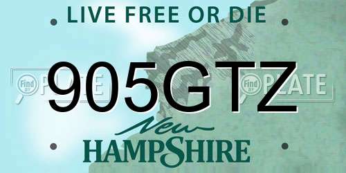 905GTZ New Hampshire License Plate