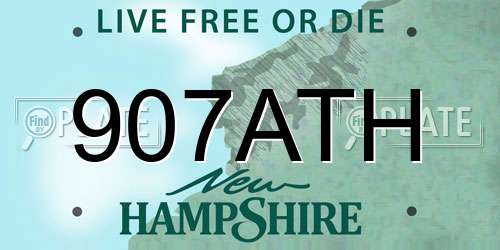 907ATH New Hampshire License Plate