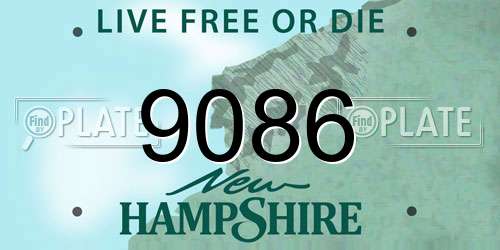 9086 New Hampshire License Plate