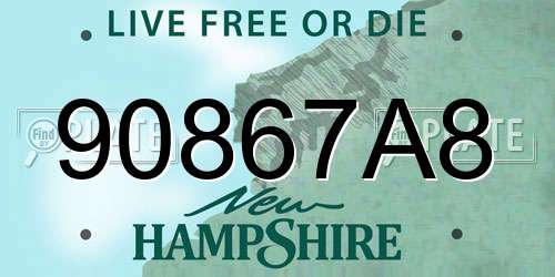 90867A8 New Hampshire License Plate