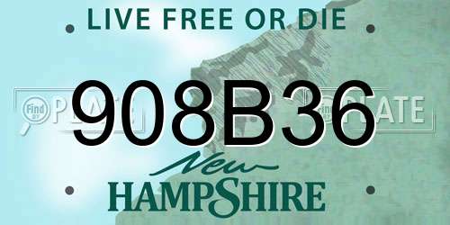 908B36 New Hampshire License Plate