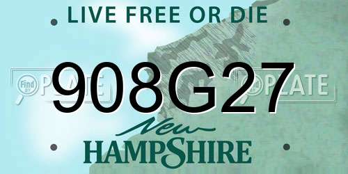 908G27 New Hampshire License Plate