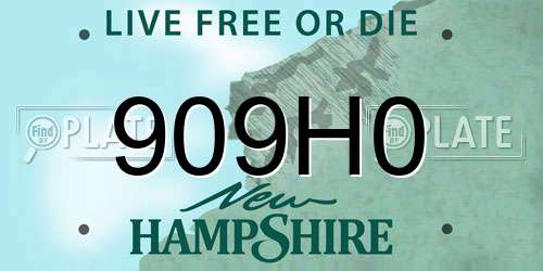 909H0 New Hampshire License Plate