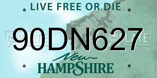 90DN627 New Hampshire License Plate