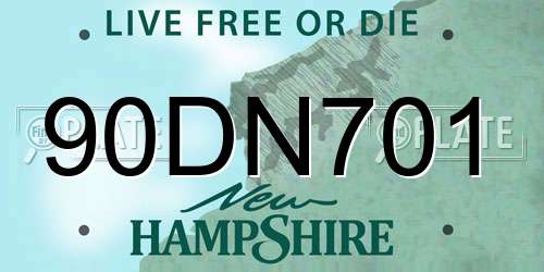 90DN701 New Hampshire License Plate