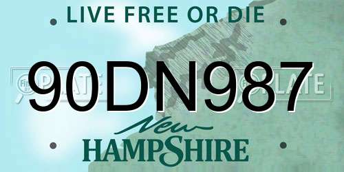 90DN987 New Hampshire License Plate