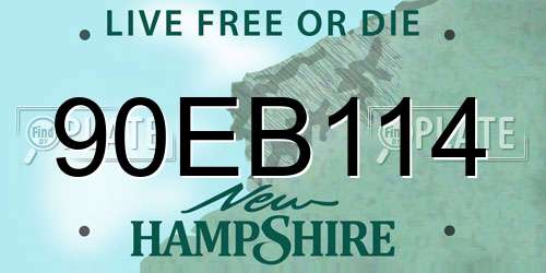 90EB114 New Hampshire License Plate