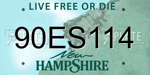 90ES114 New Hampshire License Plate