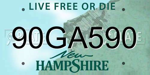 90GA590 New Hampshire License Plate