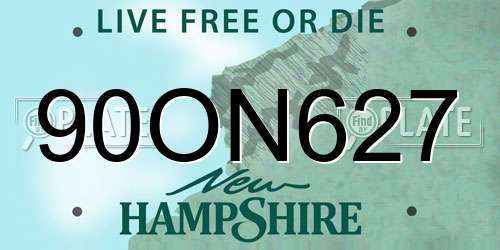 90ON627 New Hampshire License Plate