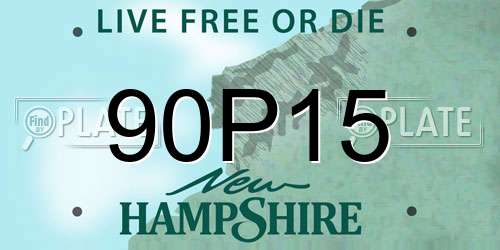 90P15 New Hampshire License Plate