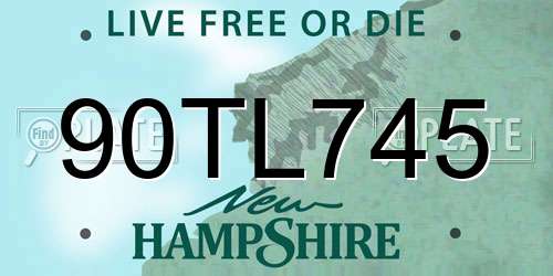90TL745 New Hampshire License Plate