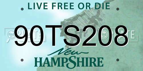 90TS208 New Hampshire License Plate