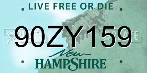 90ZY159 New Hampshire License Plate