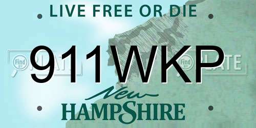 911WKP New Hampshire License Plate