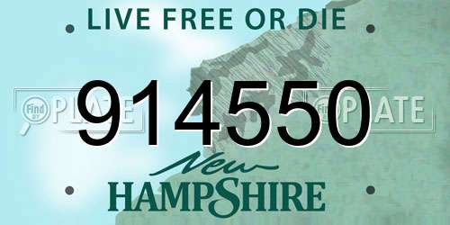 914550 New Hampshire License Plate