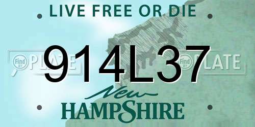 914L37 New Hampshire License Plate