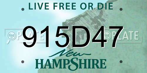 915D47 New Hampshire License Plate